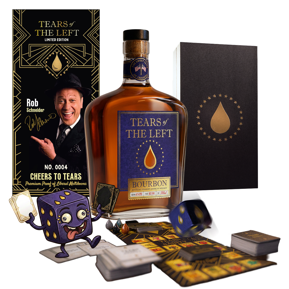 Official Tears of the Left Bourbon collector edition with its game and packaging