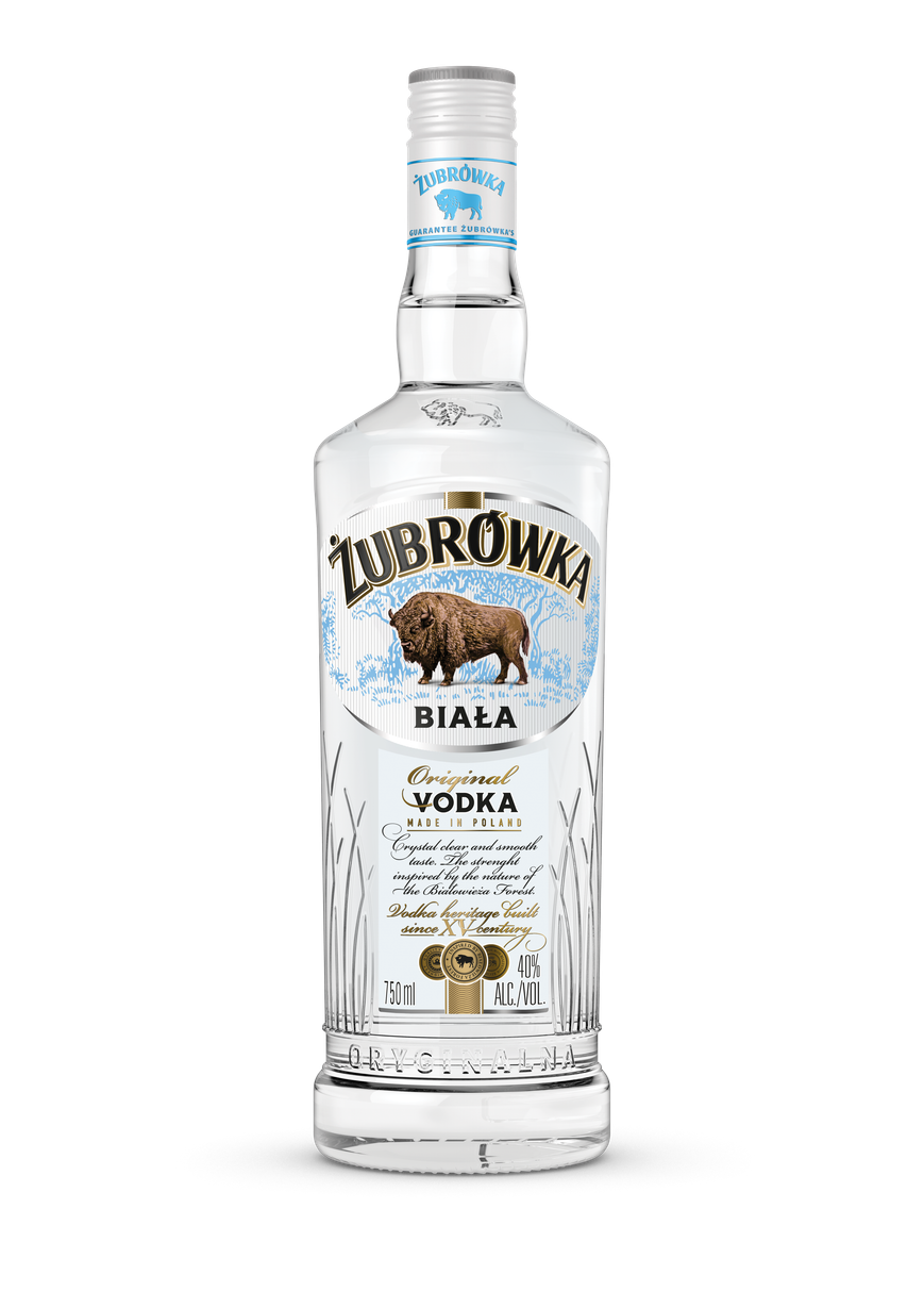 Żubrówka Biała Vodka, approved U.S. bottle